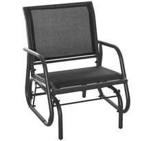 Fauteuil à bascule de jardin rocking chair design contemporain métal textilène noir