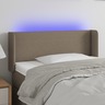vidaXL Tête de lit à LED Taupe 93x16x78/88 cm Tissu