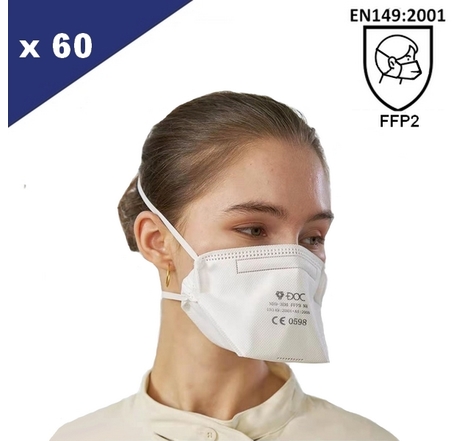 Lot de 60 Masques FFP2 (NR) Format Bec de Canard EN149:2019