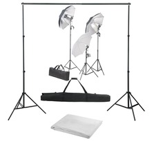 Vidaxl kit de studio photo avec ensemble d'éclairage et toile de fond