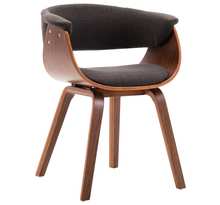 Vidaxl chaise de salle à manger gris bois courbé et tissu