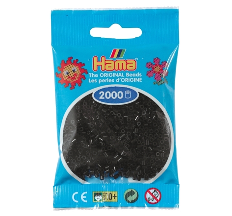 2 000 perles mini (petites perles Ø2,5 mm) noir - Hama