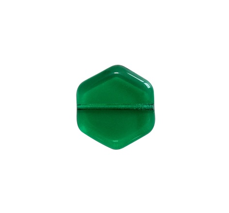 DIY - 10 Perles Vintage en Verre Hexagone 16 x 15mm  - Emerald