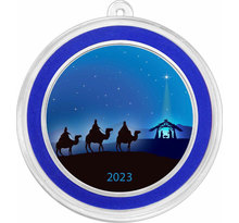 Pièce de monnaie en Argent g 31.1 (1 oz) Millésime 2023 Christmas Ornaments THREE WISE MEN BLUE