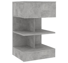Vidaxl table de chevet gris béton 40x35x65 cm aggloméré