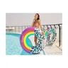 Bouée gonflable ronde xxl pour piscine & plage ultra confort  flotteur deluxe - arc-en-ciel et léopard ø120cm