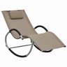 Vidaxl chaise longue avec oreiller taupe textilène