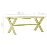 Vidaxl table de jardin 170x73x70 cm bois de pin imprégné