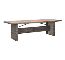 Vidaxl table de jardin 240x90x74 cm résine tressée et bois d'acacia