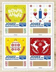 Carnet de 12 timbres à gratter 