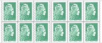 Marianne l'engagée - Carnet de 12 timbres - Lettre verte
