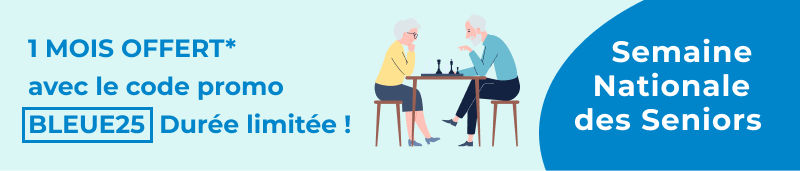 Semaine Nationale des Seniors : 1 mois offert* avec le code promo BLEUE25